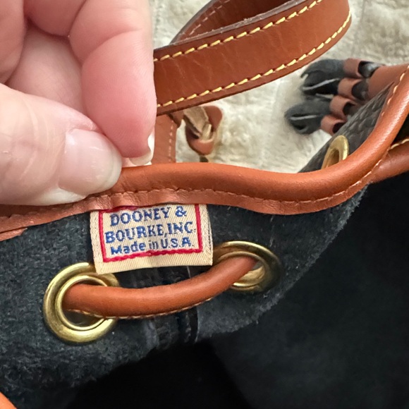 Dooney & Bourke Black and Tan Mini Bucket Bag - Picture 4 of 5